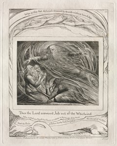 Jobs Bog: Pl. 13, Så svarede Herren Job ud af hvirvelvinden, 1825. af William Blake