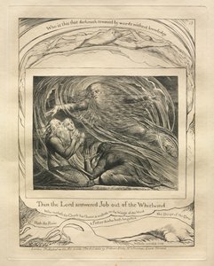 Jobs Bog: Pl. 13, Så svarede Herren Job ud af hvirvelvinden, 1825. af William Blake