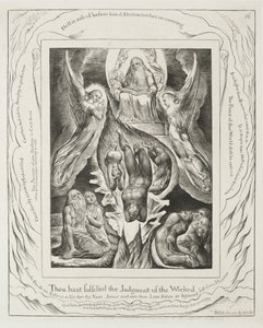 Jobs Bog: Pl. 16, Du har opfyldt de ugudeliges dom, 1825. af William Blake