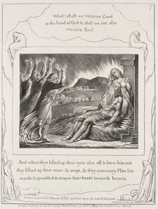 Jobs Bog: Pl. 7, og da de havde løftet deres øjne, 1825. af William Blake