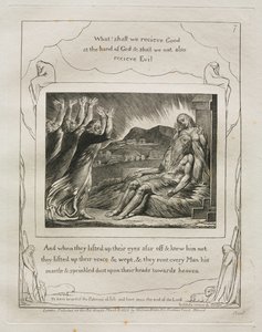 Jobs Bog: Pl. 7, Og da de løftede deres øjne langt væk og kendte ham ikke, løftede de deres røster og græd af William Blake