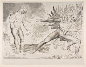 Circle of Corrupt Embedsmænd: The Devils Tormenting Ciampolo, fra Dantes Infer..., ca. 1825-27. af William Blake