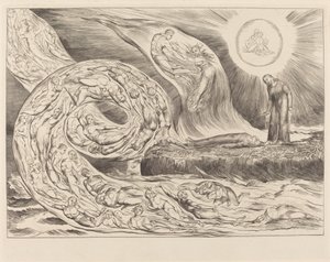 The Circle of the Lustful: Paolo og Francesca af William Blake