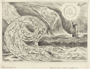 The Circle of the Lustful: Paolo og Francesca af William Blake