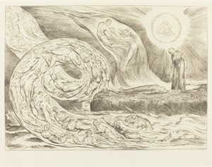 The Circle of the Lustful: Paolo og Francesca af William Blake
