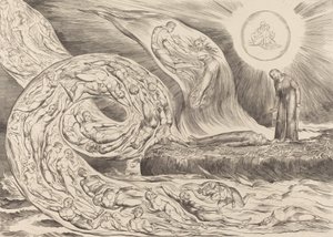 The Circle of the Lustful: Paolo og Francesca, 1827. af William Blake