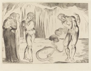 Tyvenes Kreds; Buoso Donati angrebet af slangen af William Blake