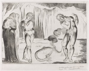 Tyvenes Kreds; Buoso Donati angrebet af slangen af William Blake