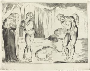 Tyvenes cirkel, Buoso Donati angrebet af slangen, 1827. af William Blake