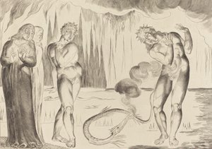 Tyvenes cirkel, Buoso Donati angrebet af slangen, 1827. af William Blake