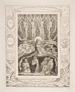 Skabelsen, fra Illustrationer af Jobs Bog, 1825-26. af William Blake