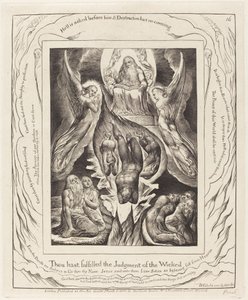 Satans fald, 1825. af William Blake