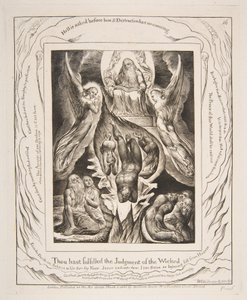 Satans fald, fra Illustrationer af Jobs Bog, 1825-26. af William Blake