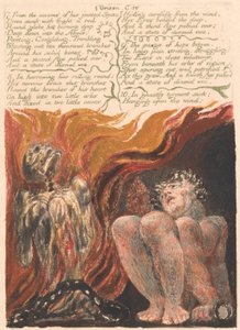 Den første bog af Urizen, plade 10, "7. Fra hulerne i hans sammenføjede rygsøjle ..." (Bentley 11) af William Blake