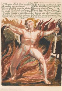 Urizens første bog, plade 15, "8. Livskloden, blodet skælvede . . . ." (Bentley 18) af William Blake