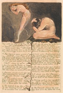Urizens første bog, plade 17, "De kaldte hende medlidenhed og flygtede ...." (Bentley 19) af William Blake