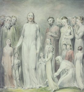 Helbredelsen af kvinden med blodudgivelse af William Blake