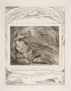 Herren, der svarer Job ud af hvirvelvinden, fra Illustrationer af Jobs Bog, 1825-26. af William Blake