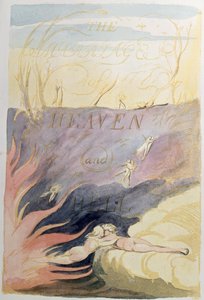 Ægteskabet mellem himmel og helvede; titelblad, 1790-93 (relief ætsning tonet med wc) af William Blake