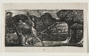 The Pastorals of Virgil, Eclogue I: Hyrden jager en ulv væk af William Blake