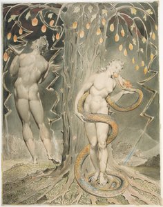 Evas fristelse og fald (illustration til Miltons »Paradise Lost«) af William Blake