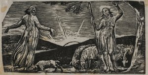 Thenot remonstrerer med Colinet, fra The Pastorals of Virgil af William Blake