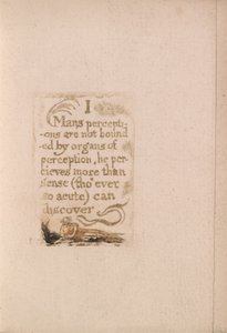Der er ingen naturlig religion, Plate 10, I Mans opfattelser er ikke begrænset. . . . (Bentley b3) af William Blake