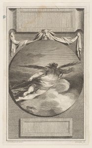 Bevinget figur, der flyver gennem skyer, ca. 1780-87. af William Blake