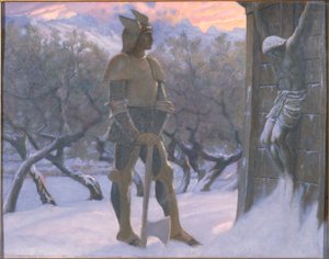 Hunnen og krucifikset af William Blake Richmond