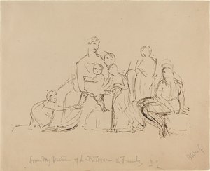 Lady Torrens og familie af William Blake after John Linnell