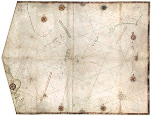 Portulankort konstrueret af William Borough, der viser havområdet i Nordsøen og Østersøen fra Englands østkyst til udmundingen af Den Svenske Bugt, ca. 1580 (pergament) af William Borough