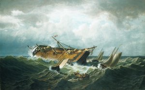 Forlis ud for Nantucket Vrag ud for Nantucket efter en storm, ca. 1860-61.