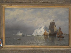 Hvalfanger og fiskefartøjer nær kysten af Labrador (olie på lærred) af William Bradford