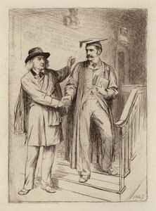 John Stuart Blackie, professor emeritus; Samuel Henry Butcher, professor i græsk (kobberstik) af William Brassey (after) Hole