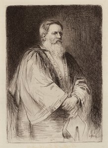 Sir Stafford Henry Northcote, Lord Rector (kobberstik) af William Brassey (after) Hole