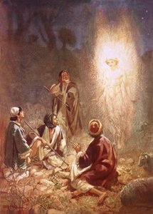 En engel, der forkynder for hyrderne i Betlehem, Jesu fødsel