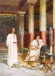 Jesus bliver interviewet privat af Pontius Pilatus af William Brassey Hole