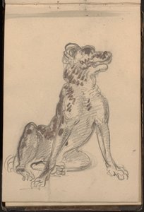Portræt af en hund af William Brockedon