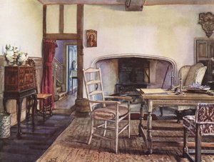 Indvendig udsmykning: En hvid hal (farvelitografi) af William Bruce Ellis Ranken