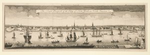 The South Prospect of City of New York i Nordamerika af William Burgis