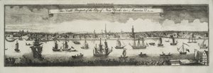 Den sydlige udsigt til byen New York, i Nordamerika, 1761 af William Burgis
