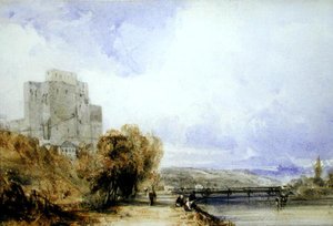 Chateau de Montboucher (akvarel på papir) af William Callow
