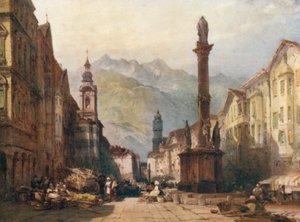 Innsbruck, fra et oliemaleri (farvelitografi) af William Callow