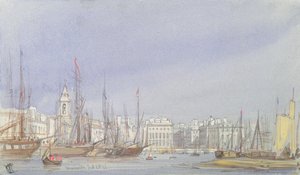 Marseille, skibsfart i den indre havn, 28. juli 1836 af William Callow