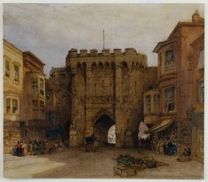 The Bar Gate, Southampton, 1888 af William Callow
