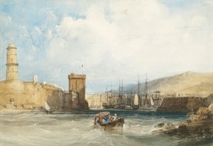 Indgangen til Marseilles havn af William Callow