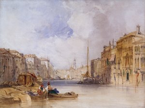 Canal Grande, Venedig (akvarel og blyant på papir) af William Callow