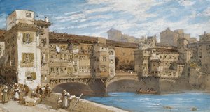 Ponte Vecchio, Firenze, 1877 af William Callow