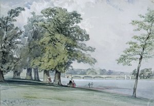 Udsigt på Serpentine, Hyde Park af William Callow