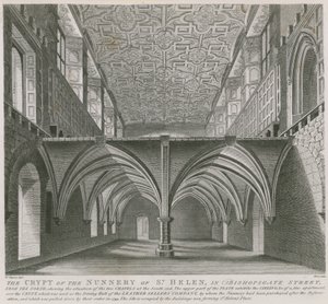 Krypten af Nonneklostret St Helen i Bishopsgate Street, London af William Capon